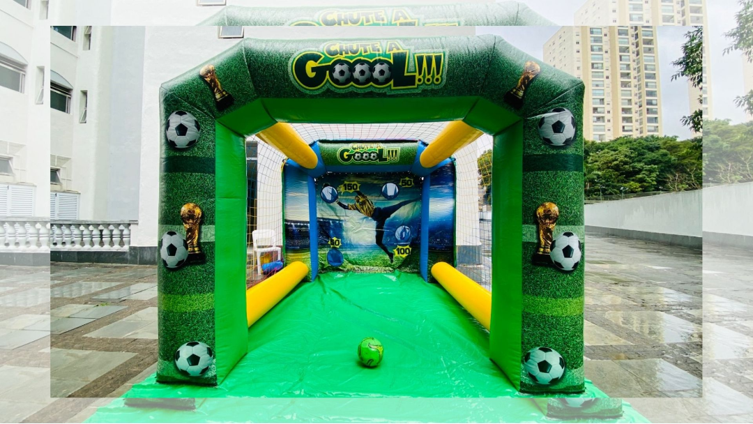 Chute a Gol Inflável para Festas e Eventos